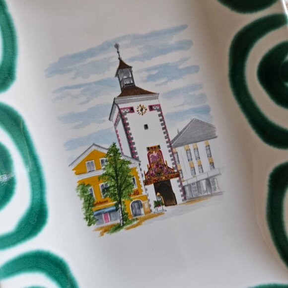 Gmundner Keramik Studio - Exclusiv fur Fa. Lothring Green & White Ceramic‎ Plate - Picture 8 of 10